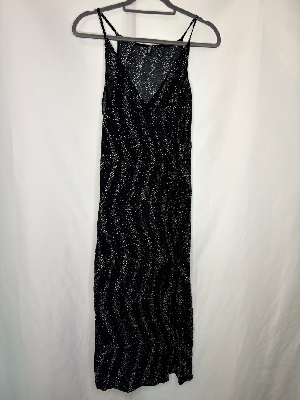 Disturbia Celestial Star Print Wrap Maxi Dress Black Witchy Goth US 8 - Picture 2 of 12